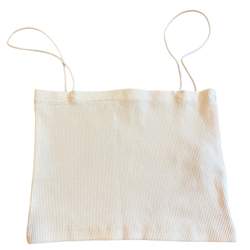 Women’s Zara White Crop Top with Elastic Straps, Size S